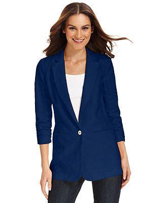 michael michael kors three quarter sleeve blue|MICHAEL Michael Kors Three Quarter Sleeve Jackets for Women.